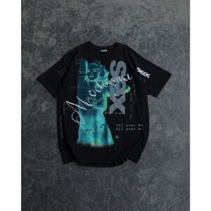 Vintage Madonna Erotica XXX Grail Sex AOP Black Tee (XL)